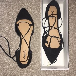 Lace up never worn flats